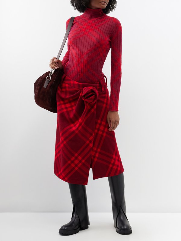 Burberry Check-jacquard mohair-blend sweater