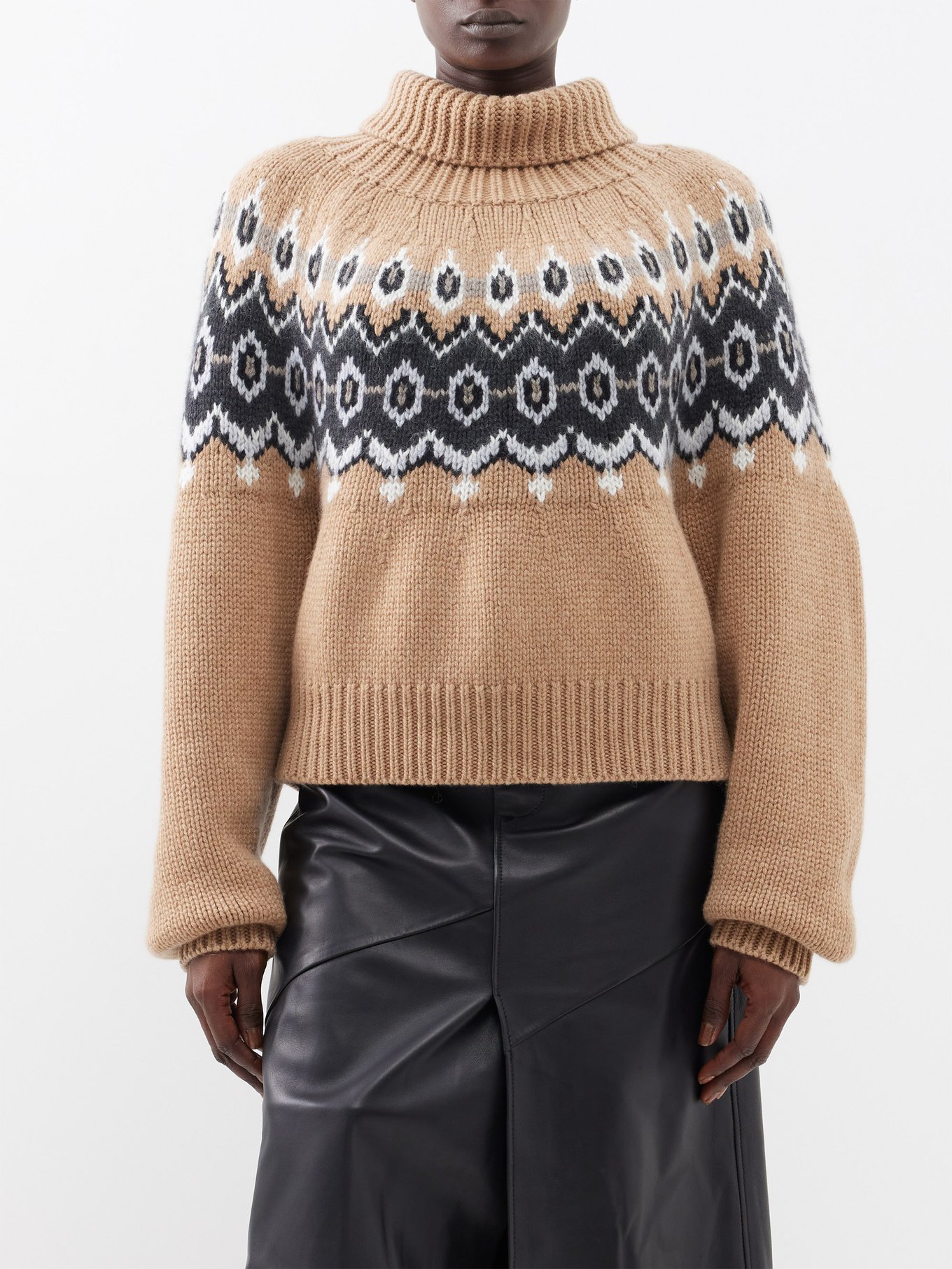 Amaris Fair Isle cashmere-blend roll-neck sweater | Khaite