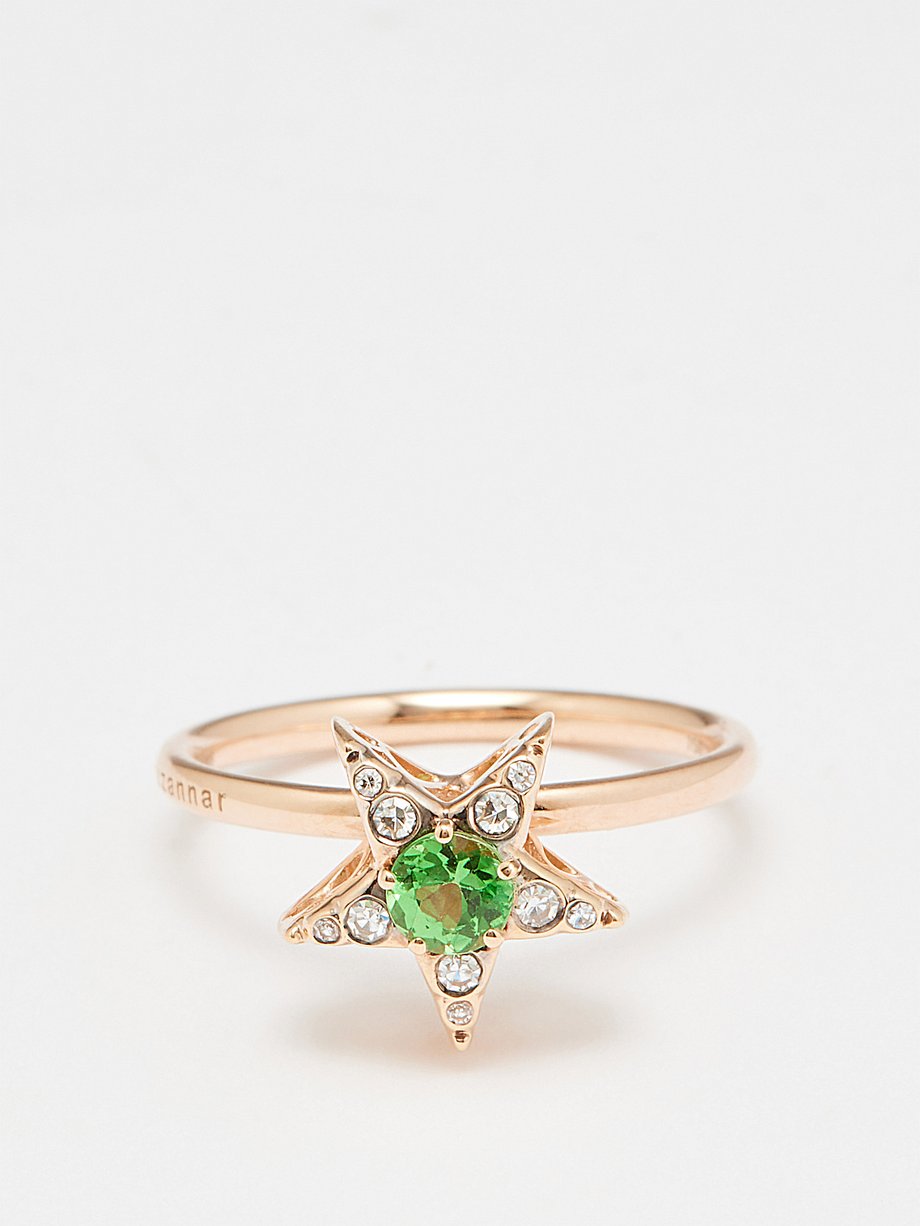 Selim Mouzannar Star diamond, tsavorite & 18kt rose-gold ring