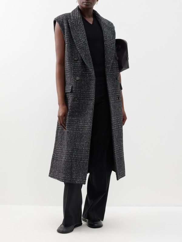 Brunello Cucinelli Prince of Wales-check sleeveless coat