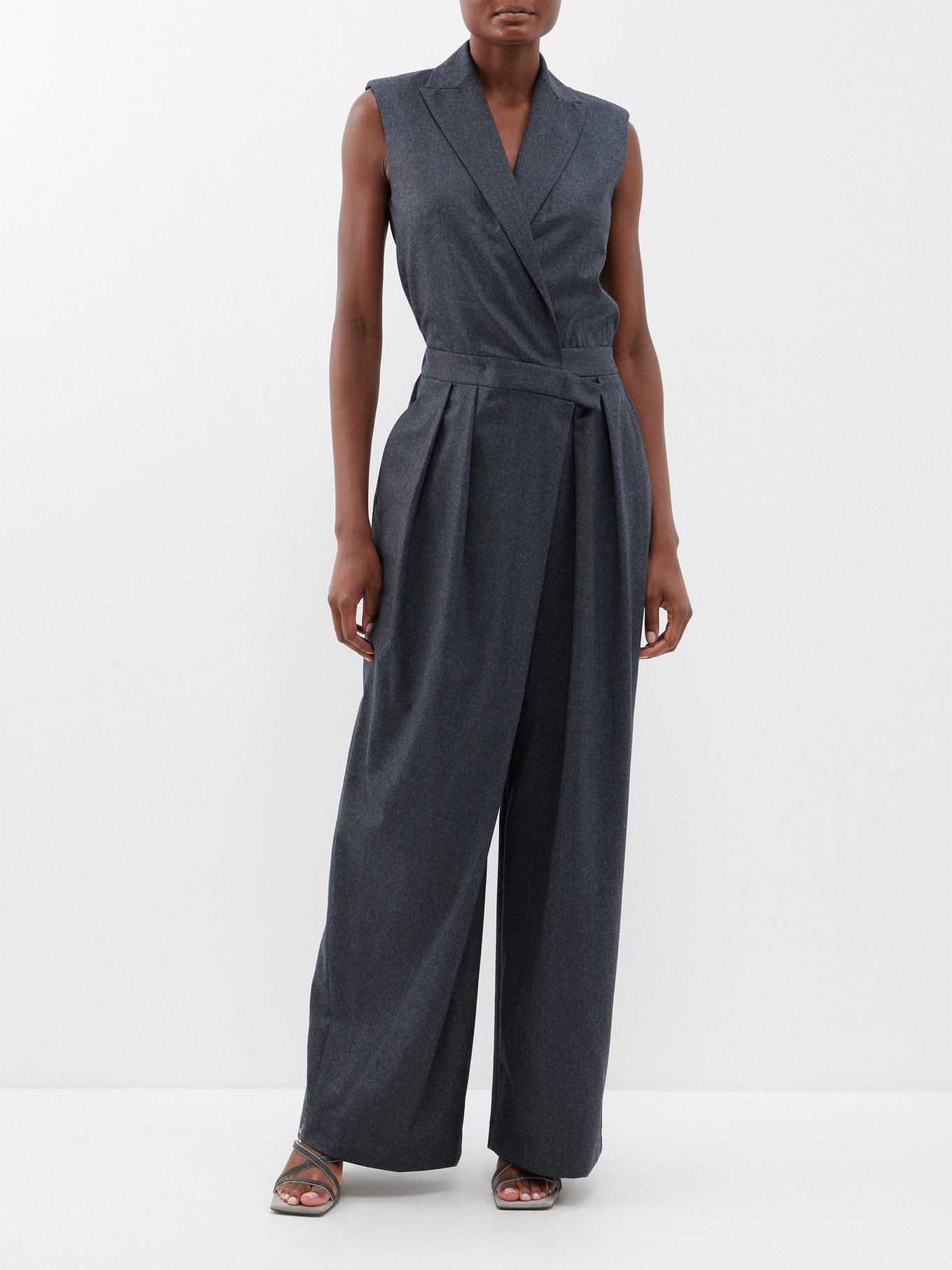 Louis Vuitton 2021 Flannel Tailored Sleeveless Cashmere Jumpsuit