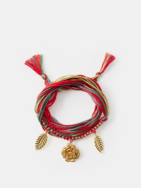 Aurélie Bidermann Honolulu braided rose charm bracelet