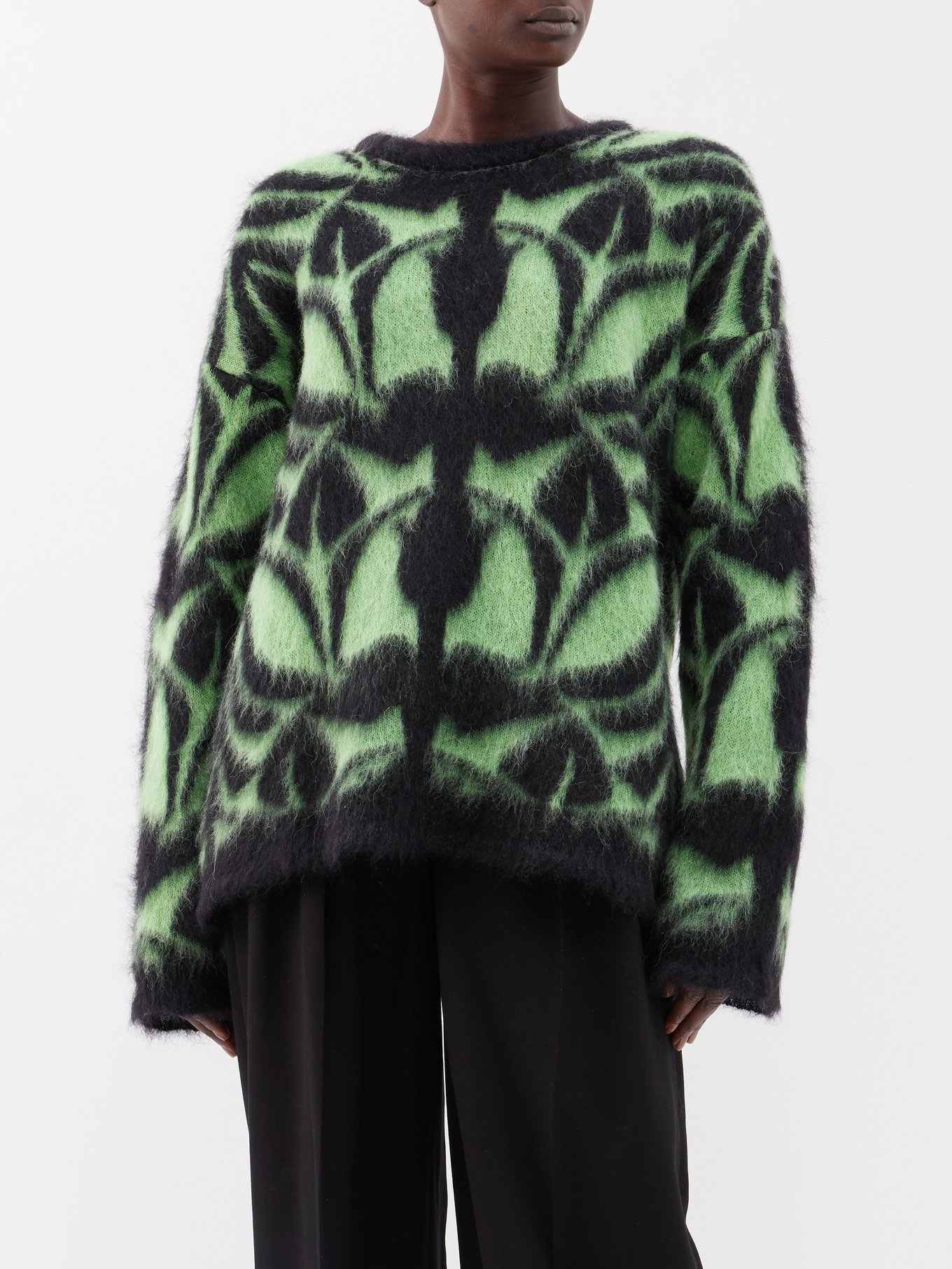 Balenciaga:Green Flame OversizedSweater-