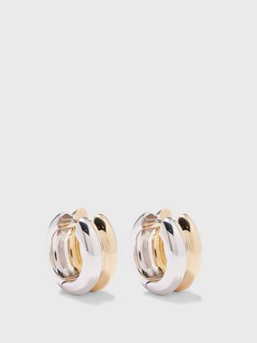 Yvonne Léon Double 9kt gold and white-gold earrings