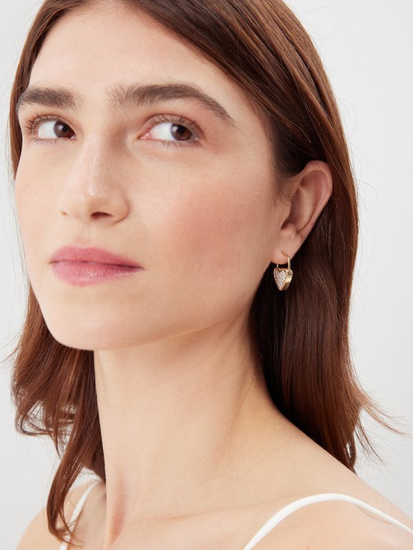 Yvonne Léon Heart Padlock diamond & 9kt gold single earring