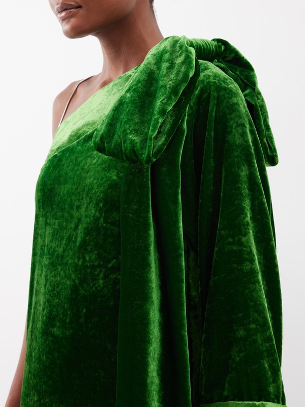BERNADETTE Nel one-shoulder velvet gown