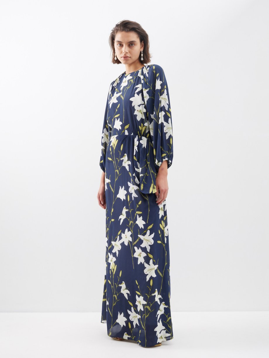 BERNADETTE Evian print crepe de Chine maxi dress