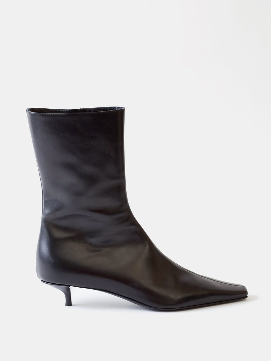The Row Shrimpton 35 leather ankle boots