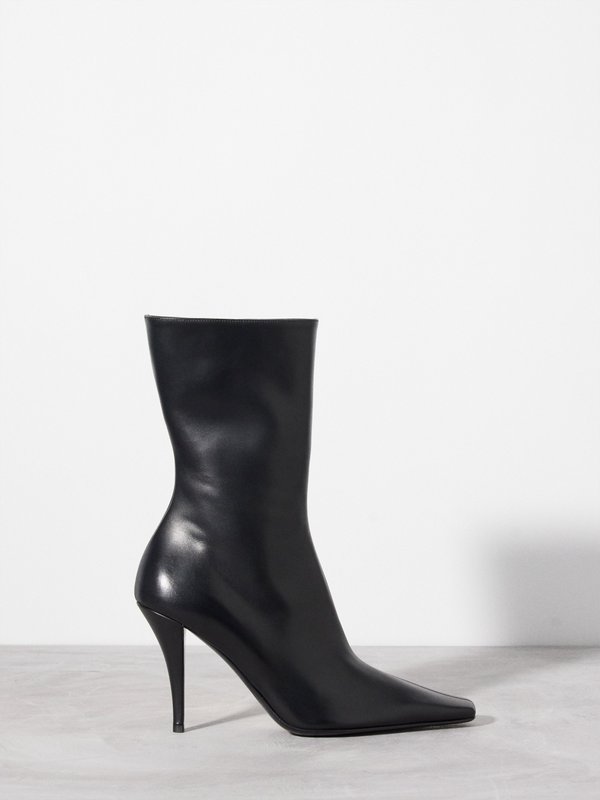The Row Shrimpton 95 leather ankle boots