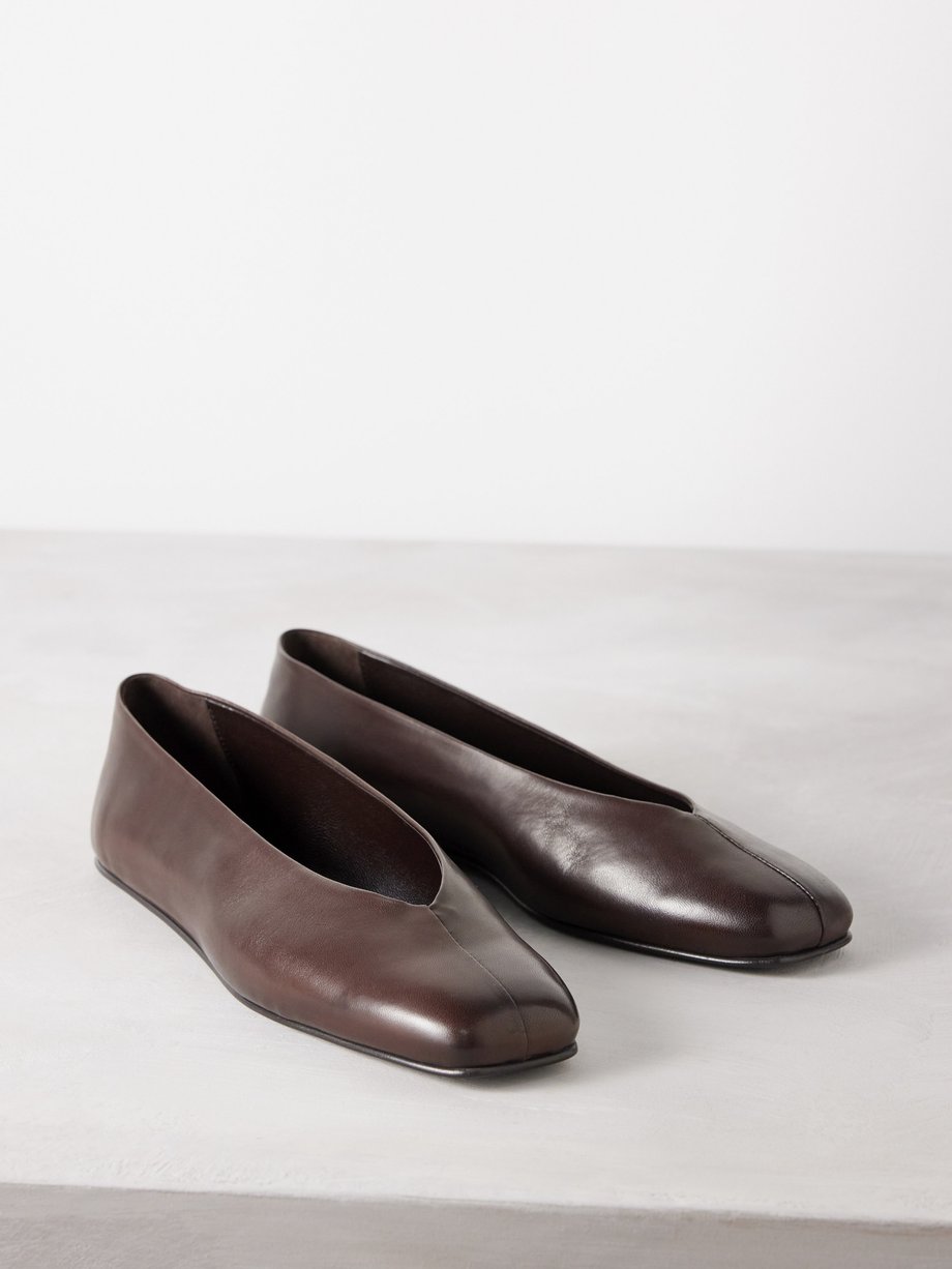 The Row Eva Two nappa leather ballet flats