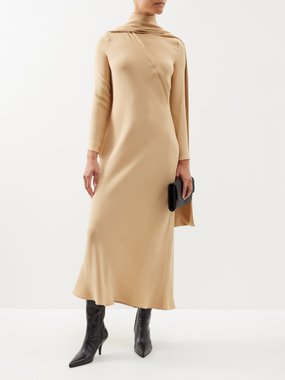 The Row Pascal scarf-neck silk gown