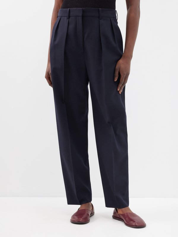 The Row Corby pleated wool-twill trousers