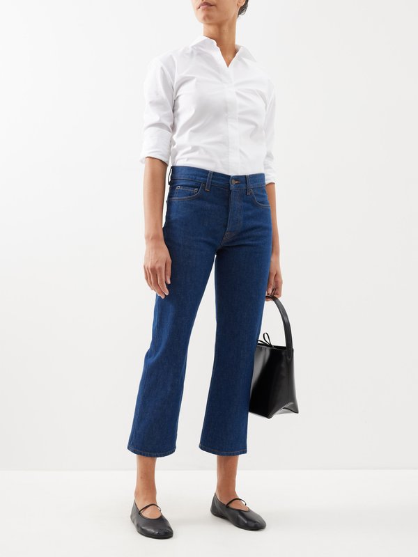 The Row Lesley cropped selvedge jeans