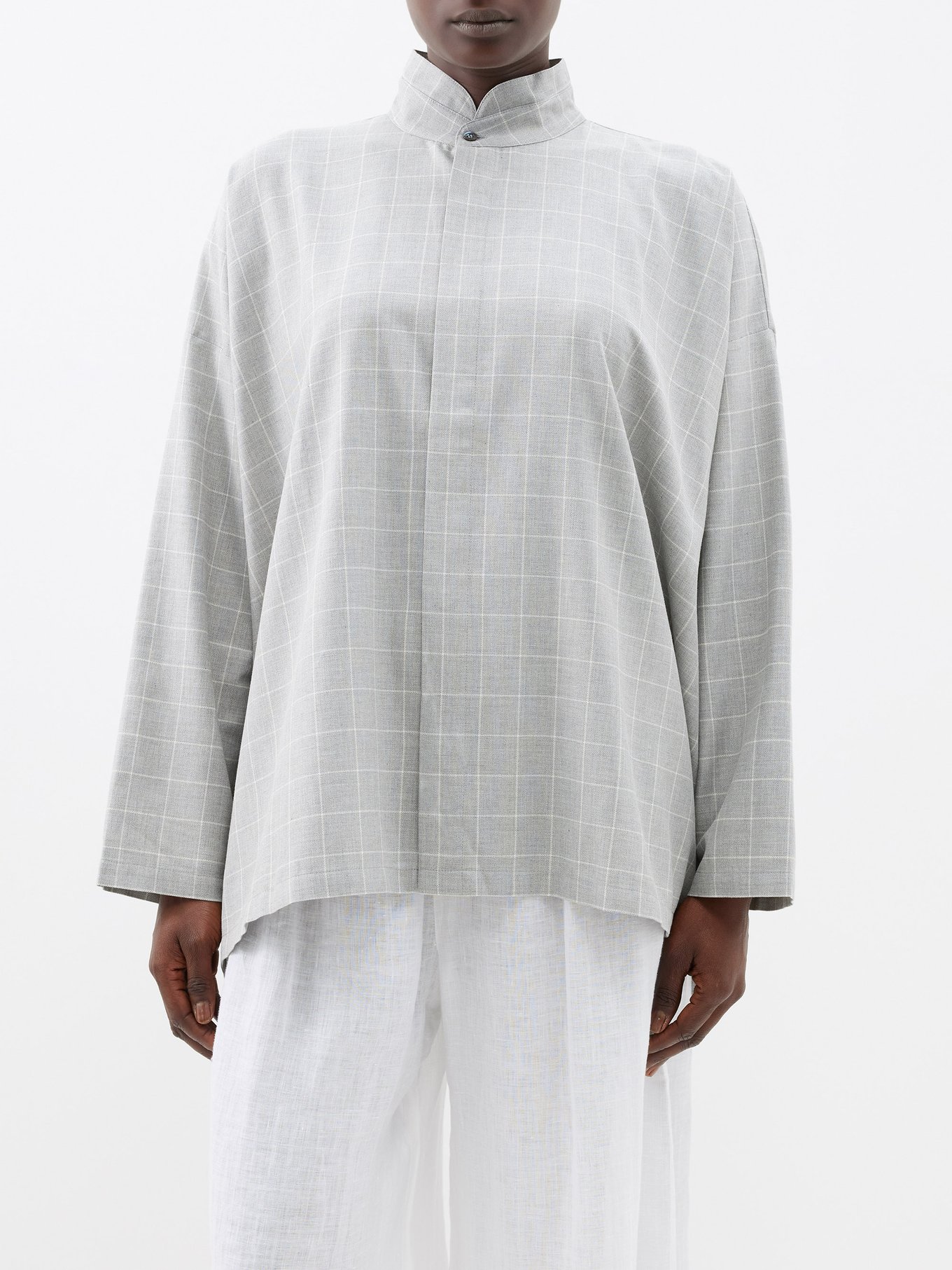 Checked cotton-twill shirt | Eskandar