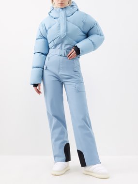 Cordova Sommet down quilted softshell hooded ski suit