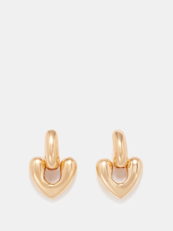 Annika Inez Heart gold-filled sterling-silver drop earrings