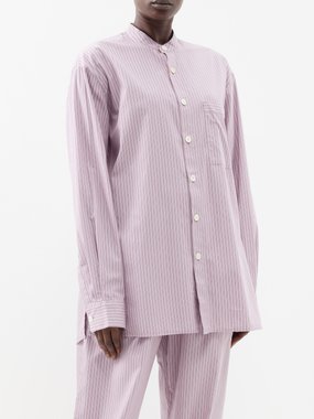 Birkenstock x Tekla Tekla Striped oversized organic-cotton pyjama shirt