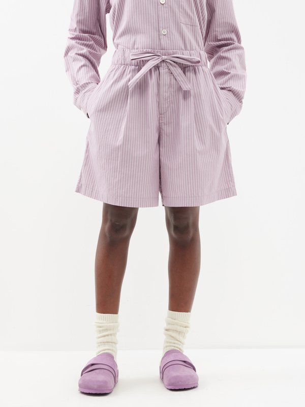 Birkenstock x Tekla (Tekla) Oversized striped organic-cotton pyjama shorts
