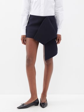 Prada Folded panel wool-blend mini skirt