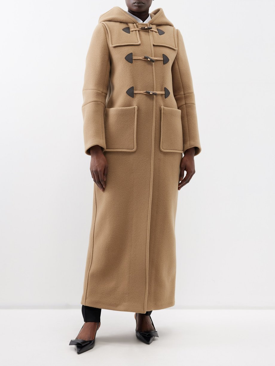 Prada Hooded wool longline duffle coat