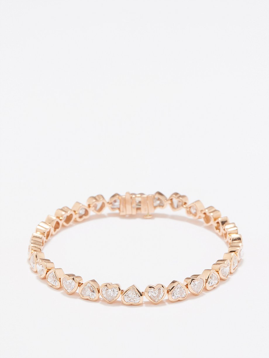 Shay Heart diamond & 18kt rose-gold tennis bracelet