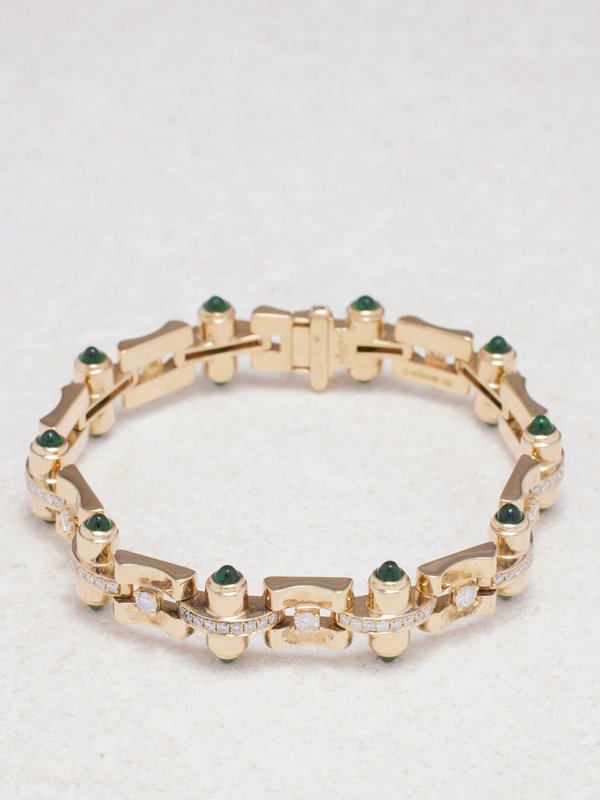 Rainbow K Celeste diamond, tsavorite & 14kt gold bracelet
