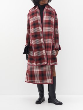 Issey Miyake Checked reversible cotton-blend coat