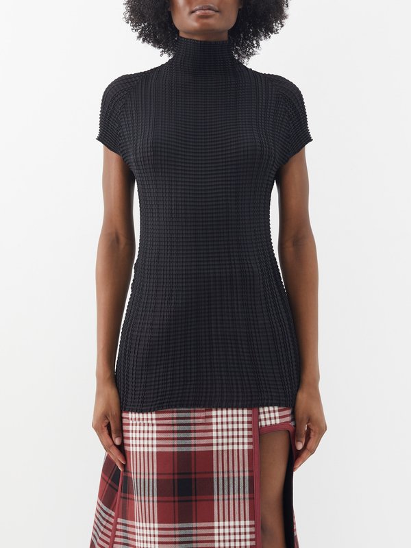 Issey Miyake Wooly high-neck technical-pleated top