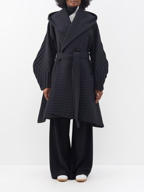 Issey Miyake Belted quilted-shell coat