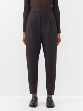 Issey Miyake Elasticated-waist ribbed-jersey trousers