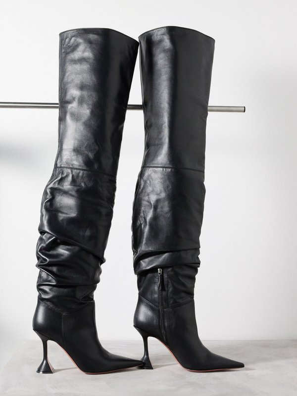 Amina Muaddi Olivia thigh-high leather boots