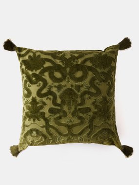 House Of Hackney House of Hackney Anaconda large tasselled velvet cushion
