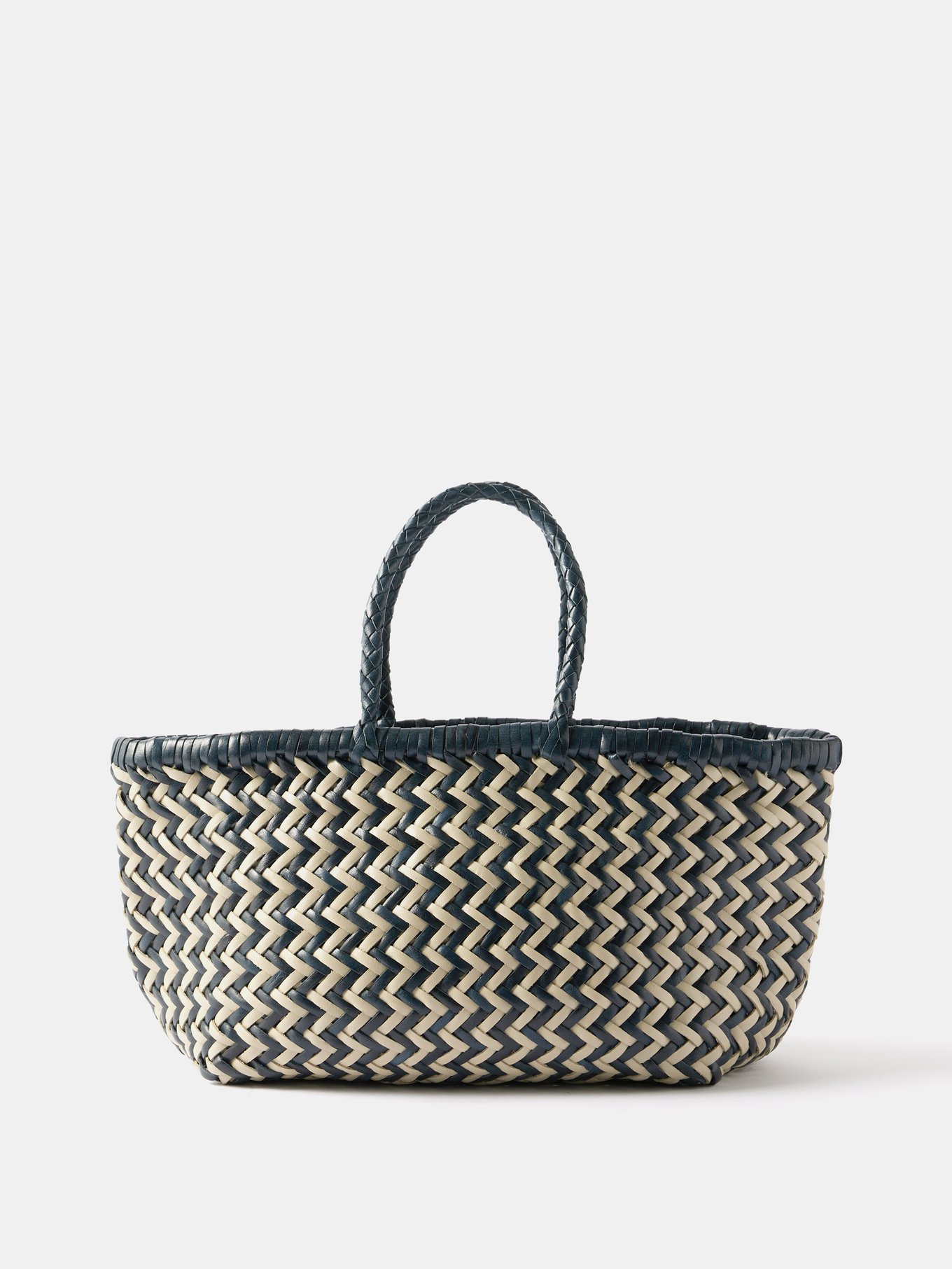 Navy Triple Jump small woven-leather basket bag video