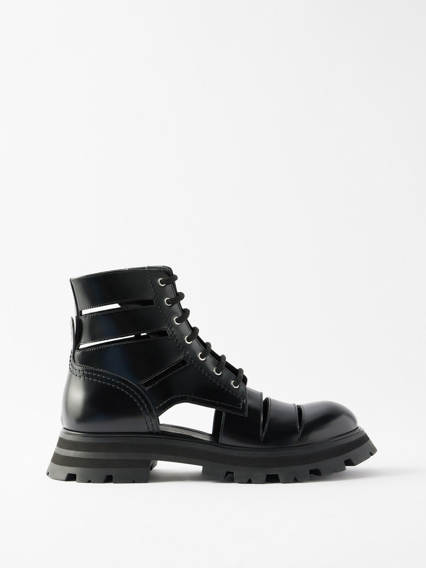 Alexander McQueen Tread Denim Lace-Up Sneaker Boots