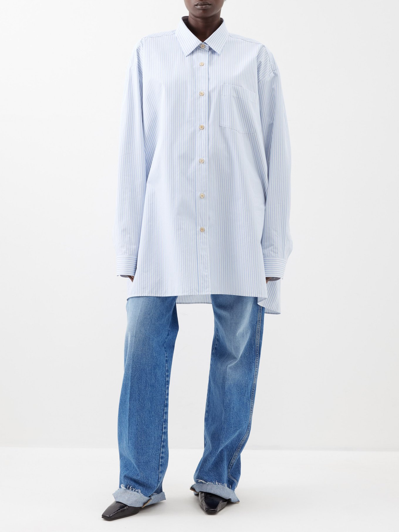 Gucci Cotton Shirt with Gucci Embroidery, Size 38 It, White, Ready-to-wear