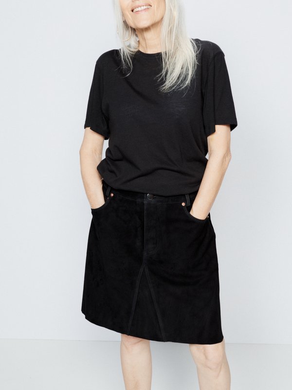 Raey Suede A-line skirt