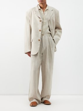 Albus Lumen Notch-lapel linen suit jacket