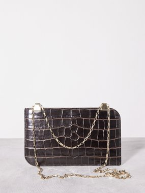 Toteme Crocodile-effect leather clutch bag