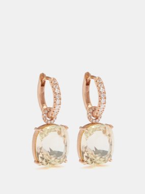 Irene Neuwirth Gemmy Gem diamond, tourmaline & rose gold earrings