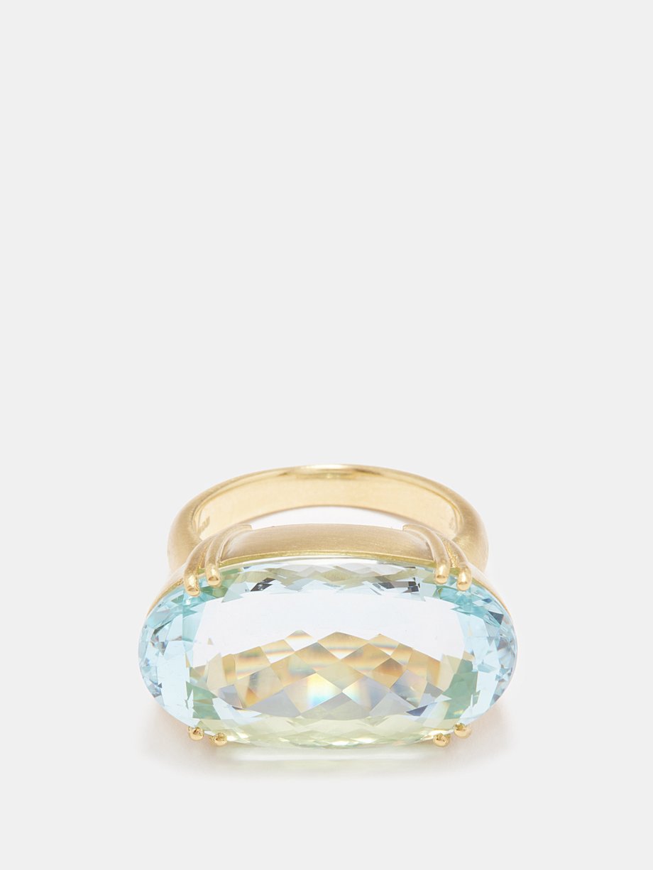 Irene Neuwirth Gemmy Gem aquamarine & 18kt gold ring