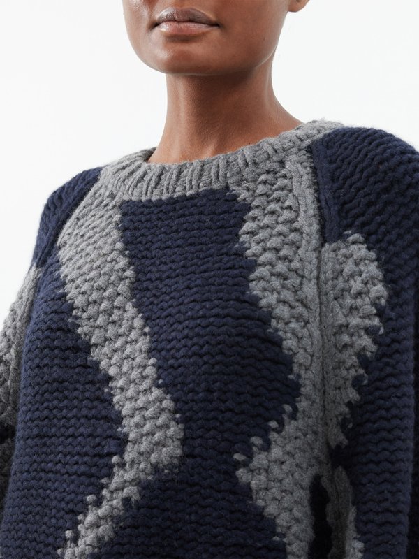 Raey Geometric hand-knit cashmere jumper