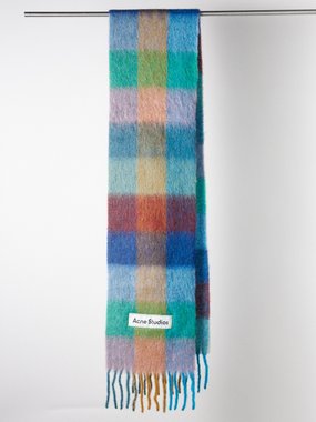 Acne Studios Vally checked wool-blend scarf