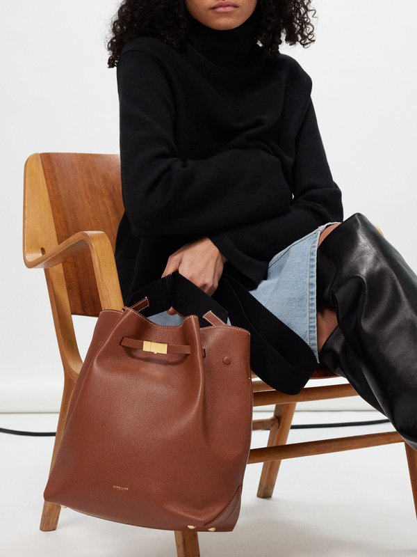 DeMellier New York large grained-leather bucket bag