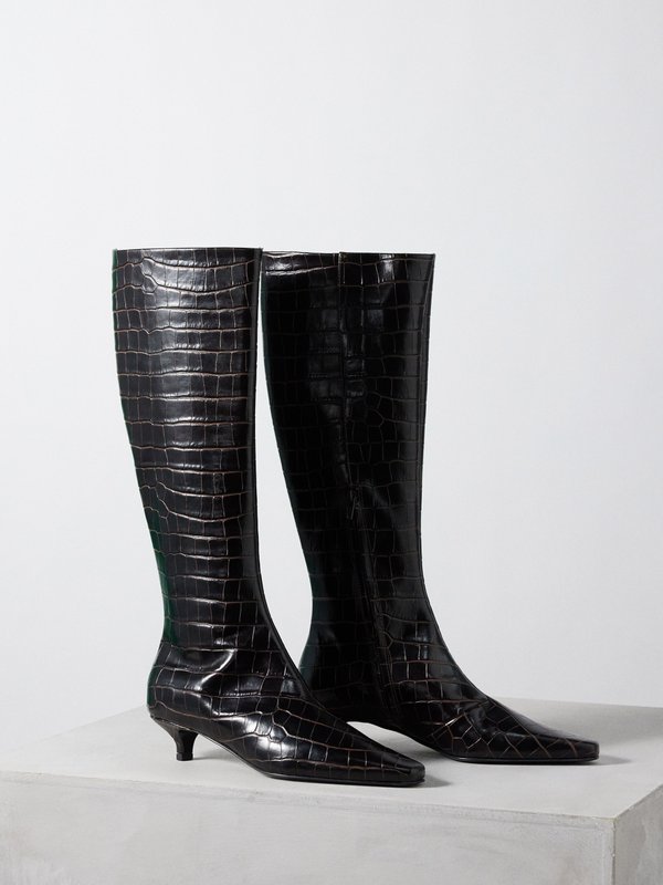 Toteme The Slim 35 crocodile-effect leather boots