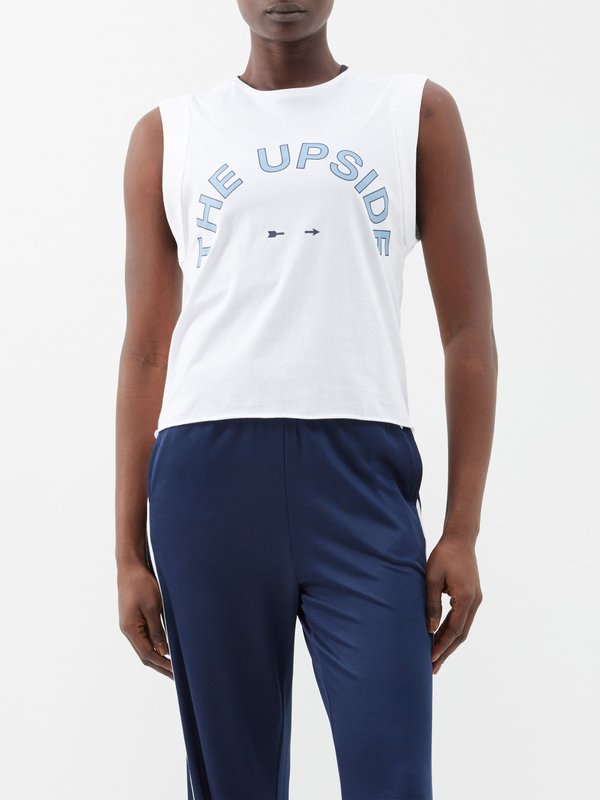 The Upside Logo-print organic-cotton jersey tank top