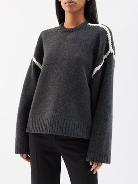 Toteme Embroidered wool-blend sweater