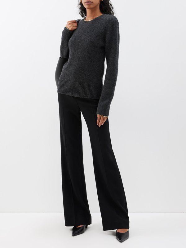 Toteme Padded-shoulder wool-blend sweater