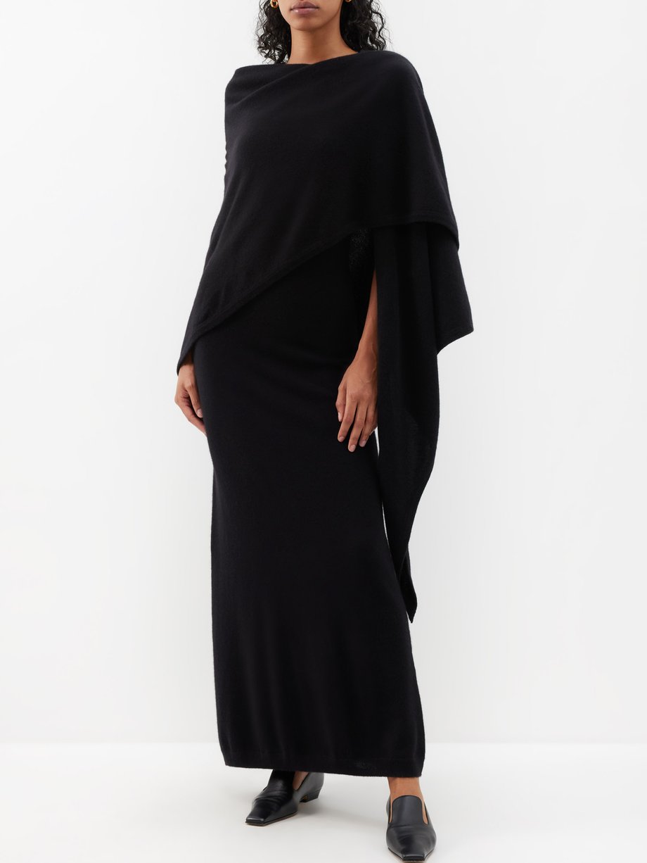 Toteme Detachable-shawl cashmere maxi dress