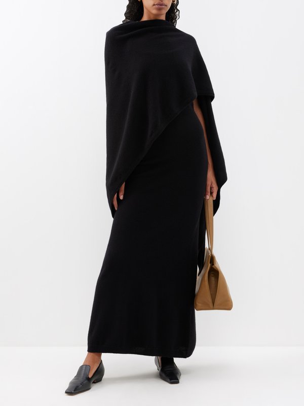 Toteme Detachable-shawl cashmere maxi dress