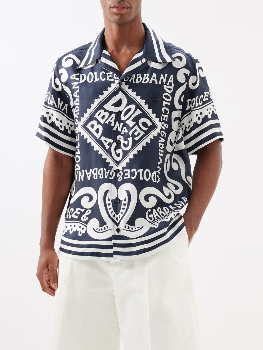 Dolce & Gabbana Bandana-print short-sleeved silk shirt